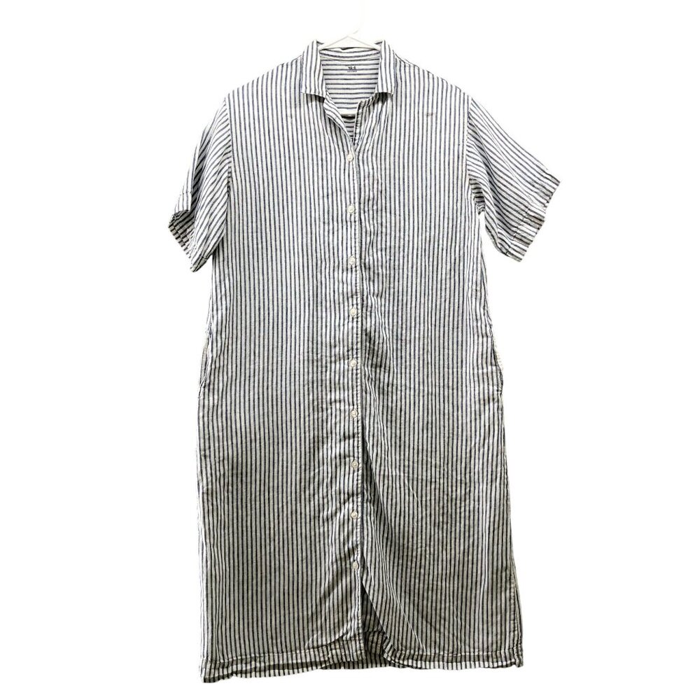 Striped Linen Button-Up Dress